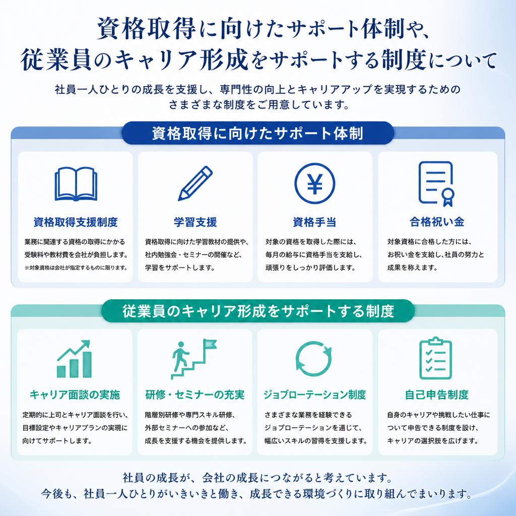資格取得支援でキャリアアップ