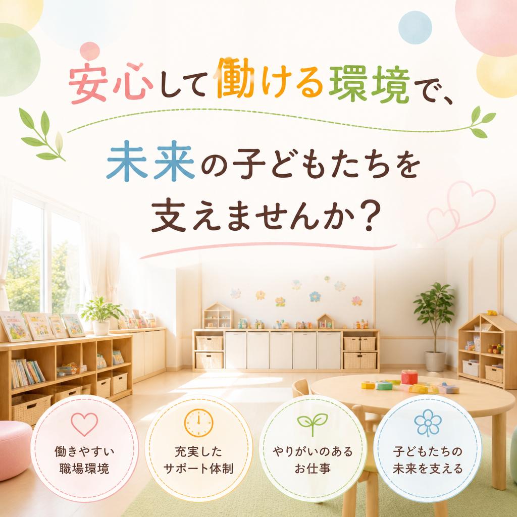 安心して働ける環境で、未来の子どもたちを支えませんか？