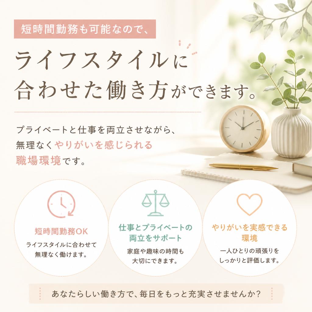 柔軟な働き方を実現！