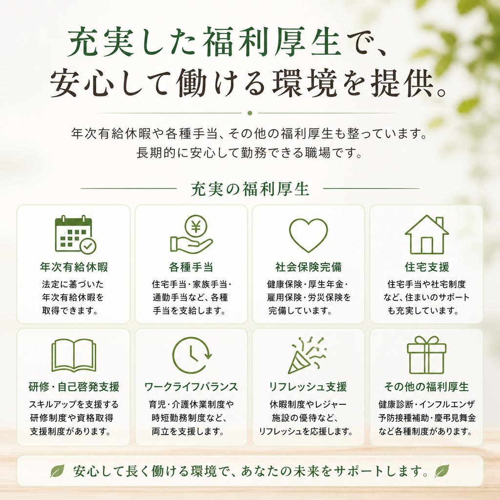 豊かな福利厚生