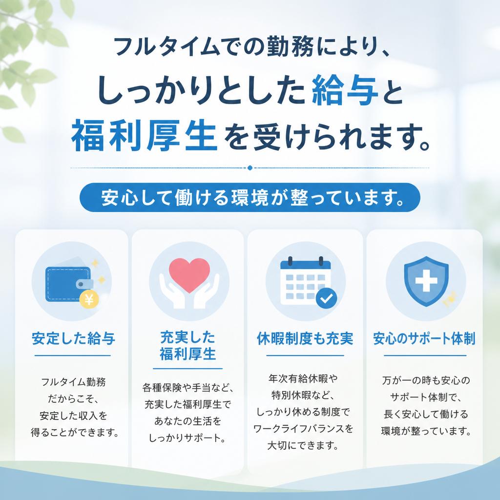 フルタイム勤務で得られる安心感