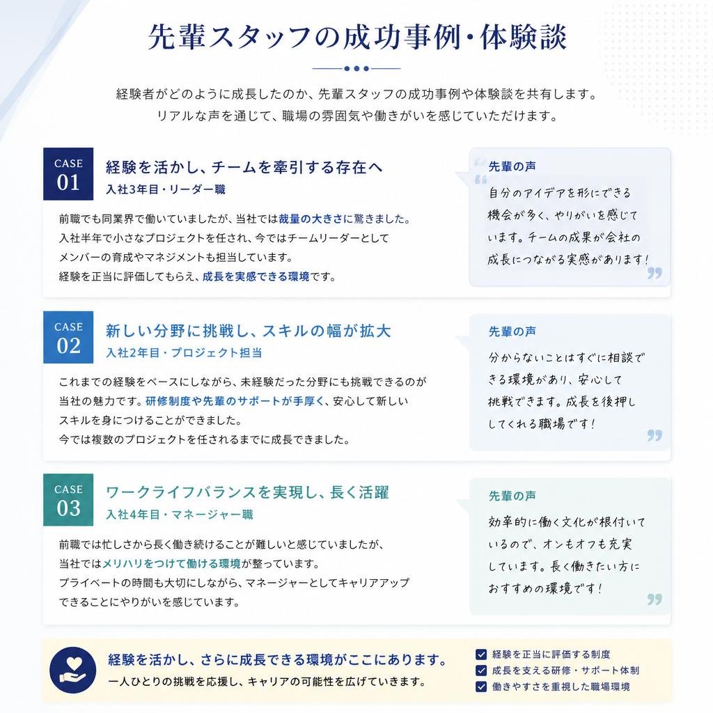 先輩スタッフの体験談