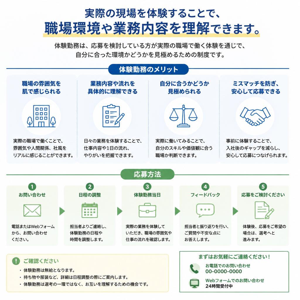 3. 体験勤務で安心のスタート
