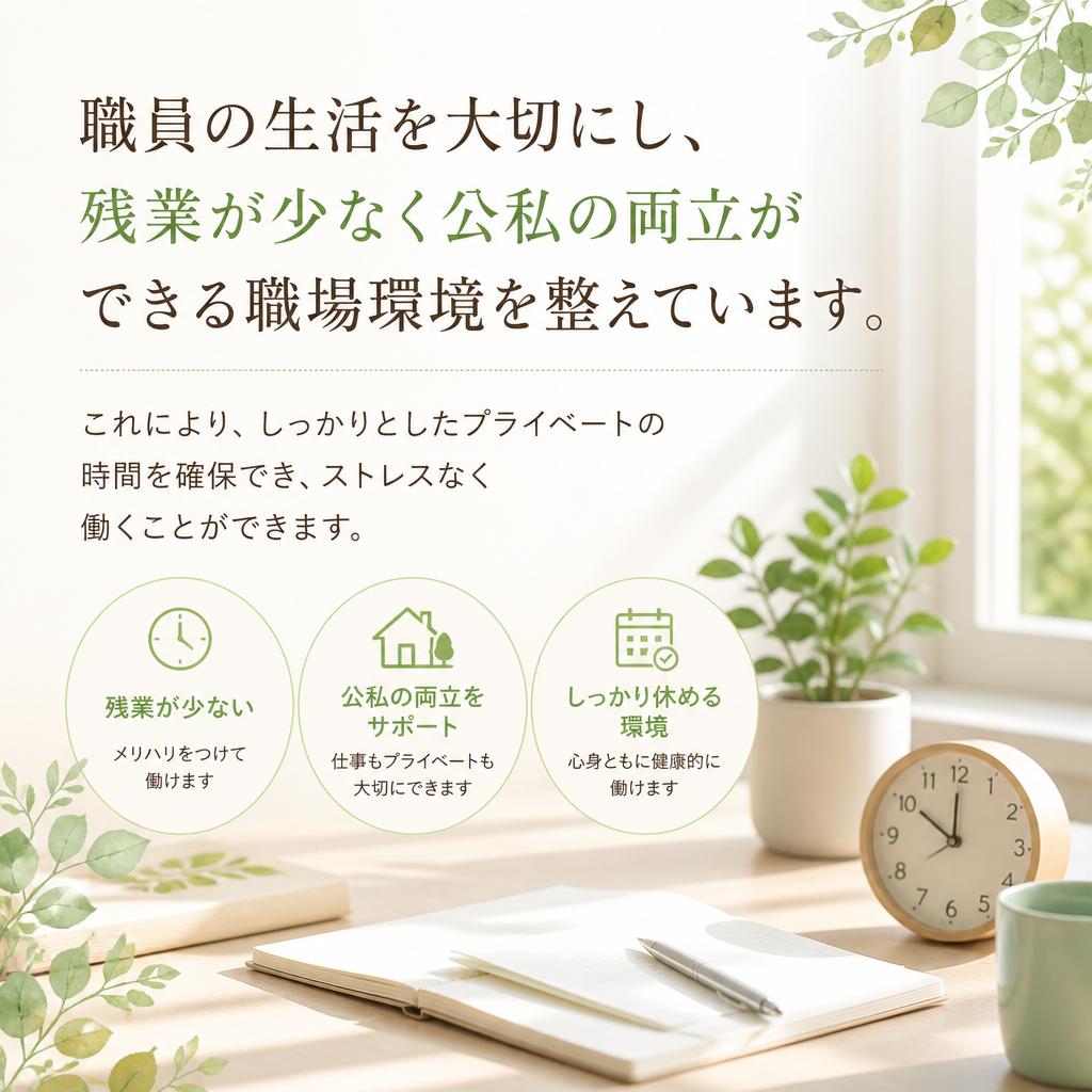 残業が少ない職場環境