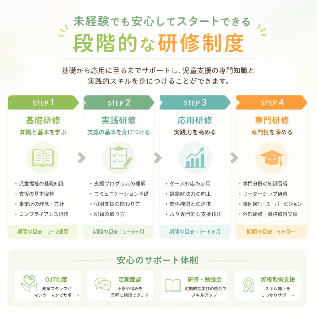 充実した研修制度でスキルアップ