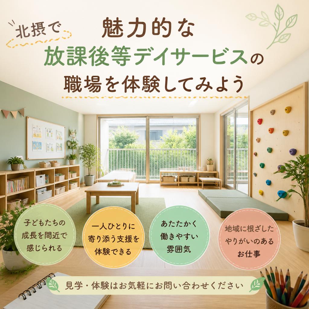 北摂で魅力的な放課後等デイサービスの職場を体験してみよう