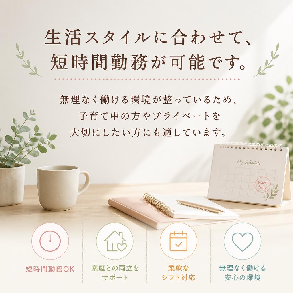 短時間勤務が可能