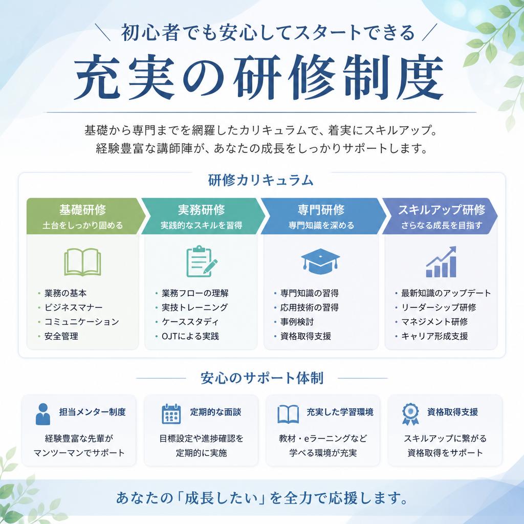 未経験歓迎！充実した研修制度