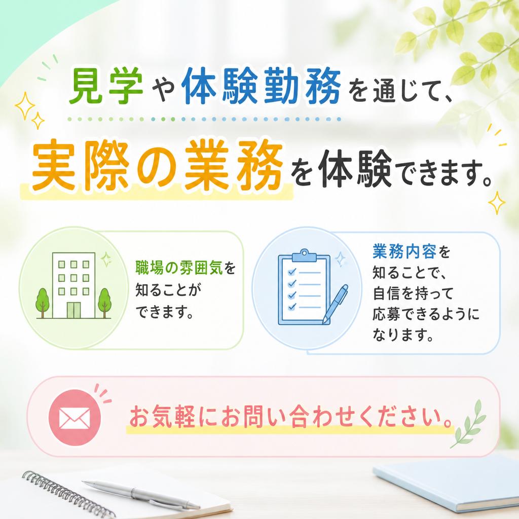 体験勤務で不安解消！