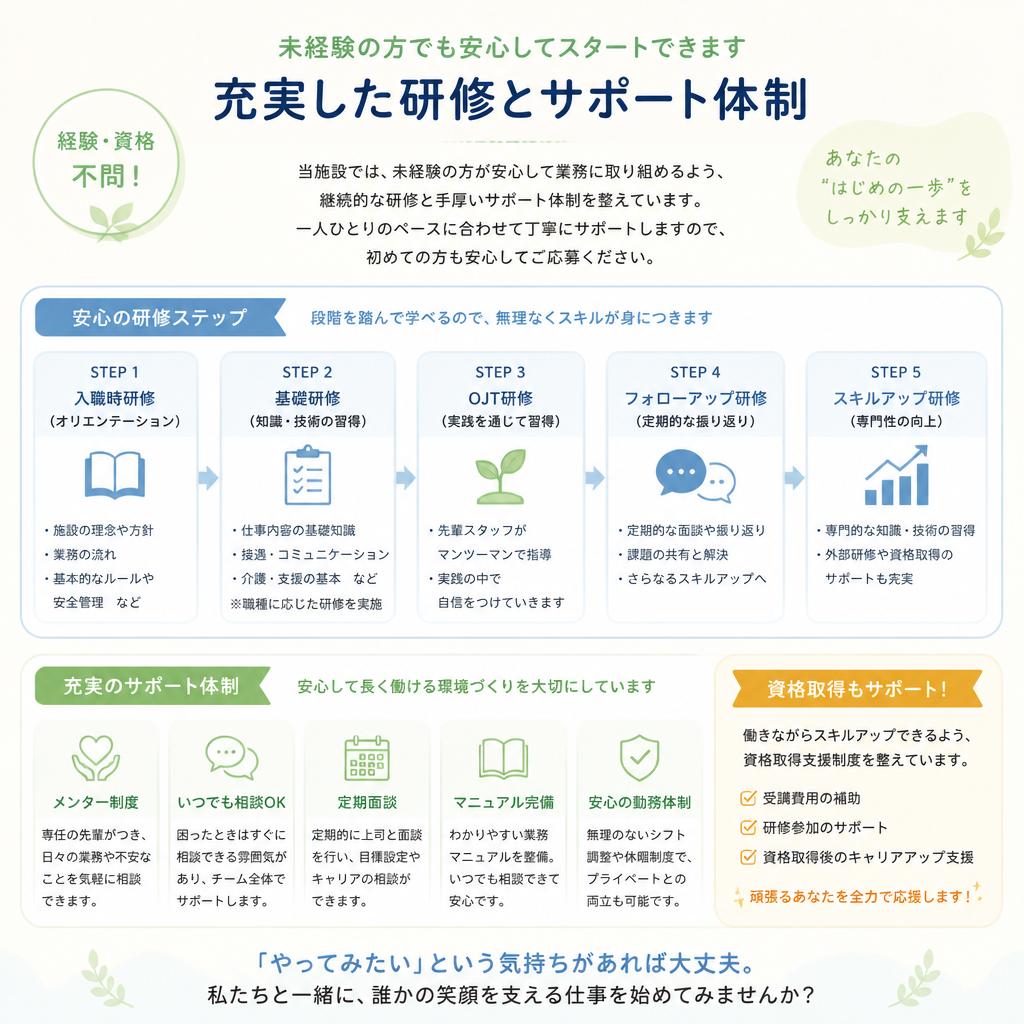 未経験でも安心の充実研修制度