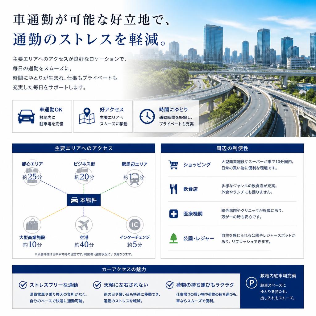 車通勤の利便性