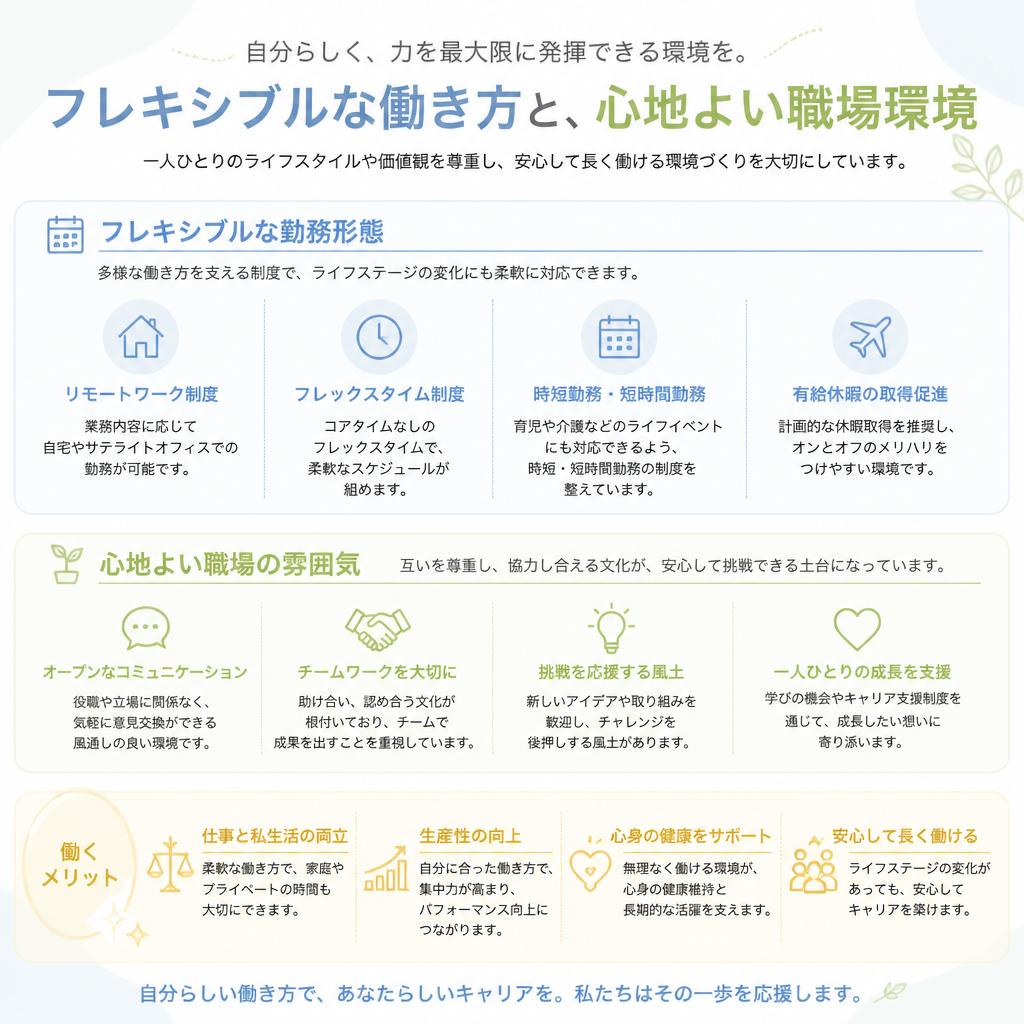働きやすさが魅力の職場環境