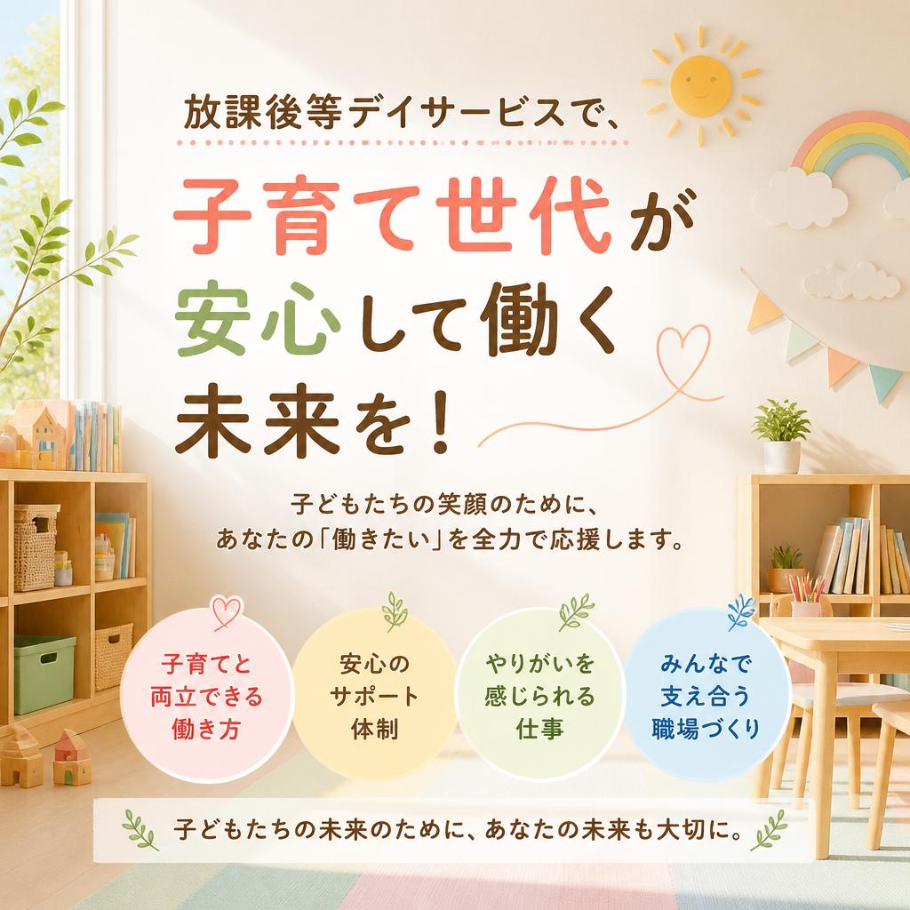 放課後等デイサービスで、子育て世代が安心して働く未来を！