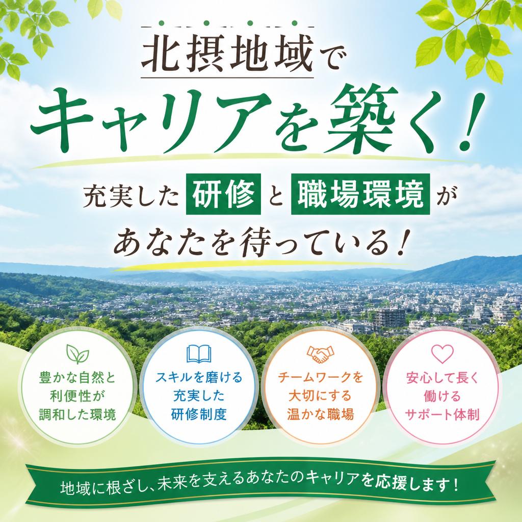 北摂地域でキャリアを築く！充実した研修和職場環境があなたを待っている！