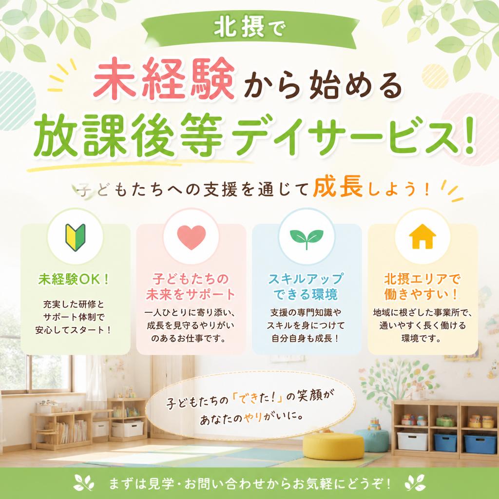 北摂で未経験から始める放課後等デイサービス！子どもたちへの支援を通じて成長しよう！