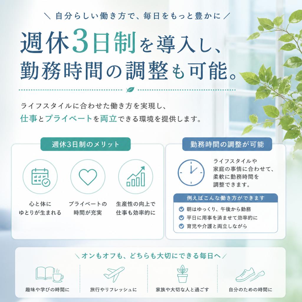 フレキシブルな勤務制度