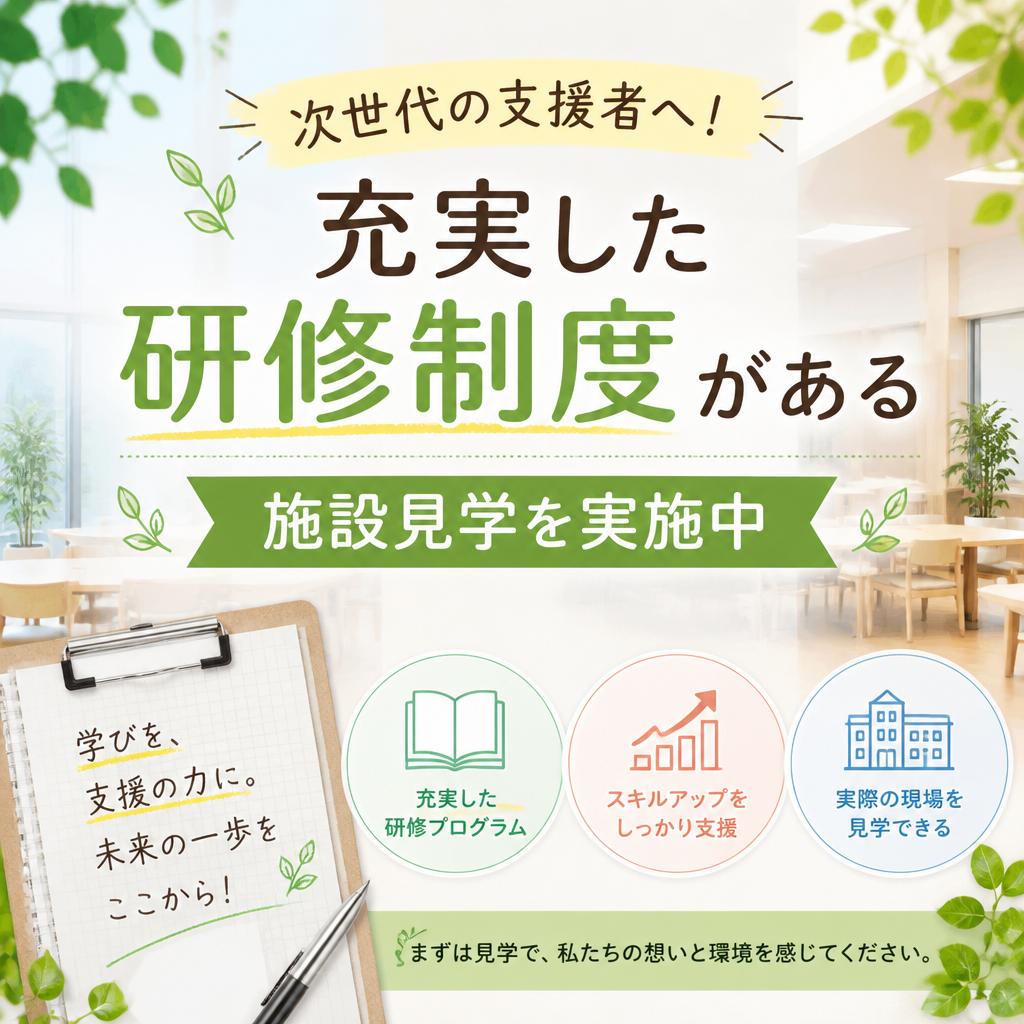 次世代の支援者へ！充実した研修制度がある施設見学を実施中
