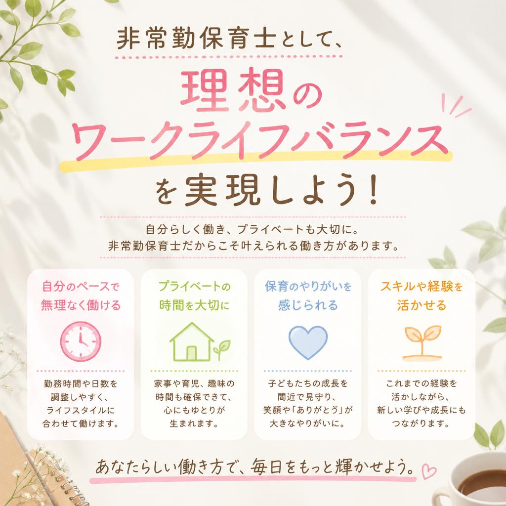 非常勤保育士として、理想のワークライフバランスを実現しよう！