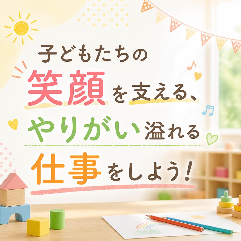 子どもたちの笑顔を支える、やりがい溢れる仕事をしよう！
