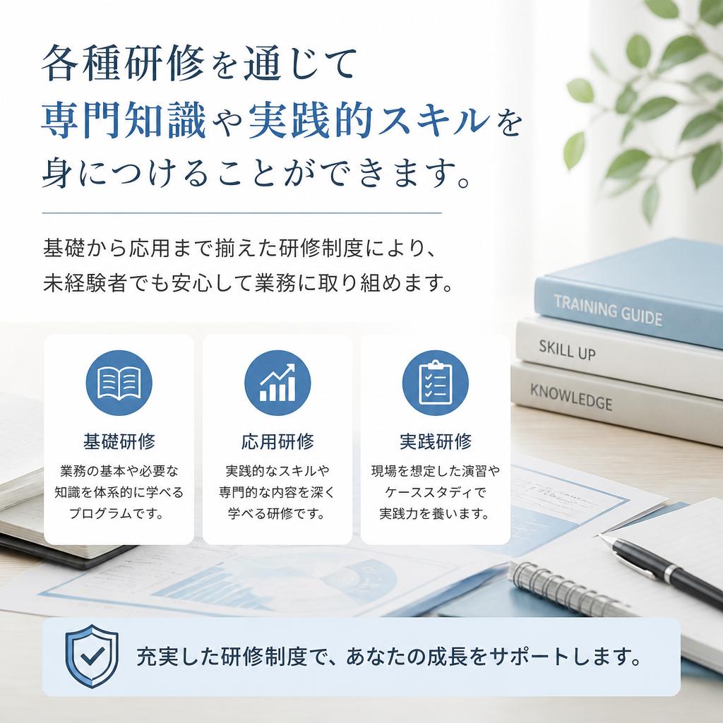 研修制度が充実！未経験者でも安心