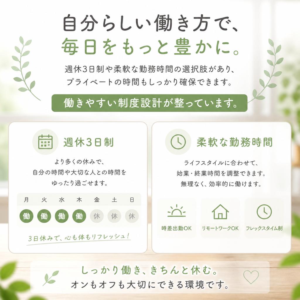 働きやすさ抜群の環境